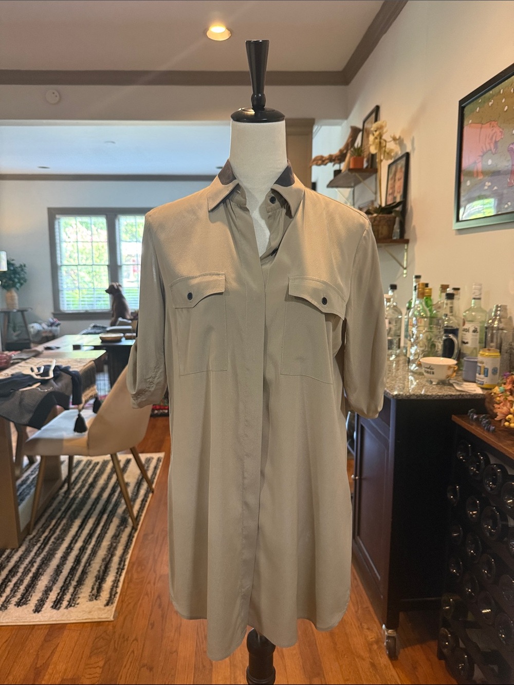 rag & bone Beige Button-Down Utility Shirt